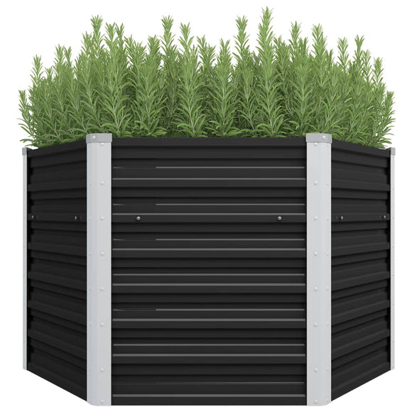 NNEVL Garden Raised Bed Anthracite 129x129x77 cm Galvanised Steel