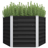 NNEVL Garden Raised Bed Anthracite 129x129x77 cm Galvanised Steel