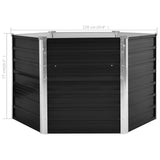 NNEVL Garden Raised Bed Anthracite 129x129x77 cm Galvanised Steel