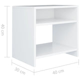 NNEVL Bedside Cabinets 2 pcs White 40x30x40 cm Chipboard
