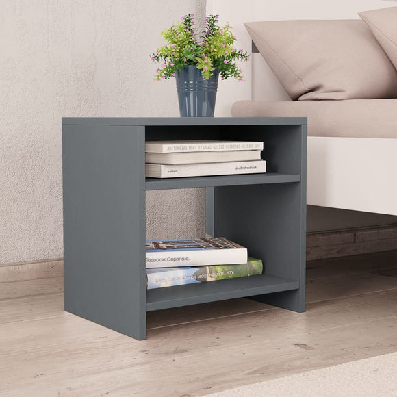 NNEVL Bedside Cabinet Grey 40x30x40 cm Chipboard