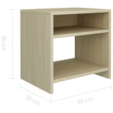 NNEVL Bedside Cabinet Sonoma Oak 40x30x40 cm Chipboard