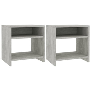 NNEVL Bedside Cabinets 2 pcs Concrete Grey 40x30x40 cm Chipboard