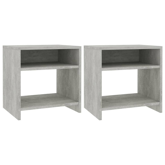 NNEVL Bedside Cabinets 2 pcs Concrete Grey 40x30x40 cm Chipboard