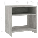 NNEVL Bedside Cabinets 2 pcs Concrete Grey 40x30x40 cm Chipboard