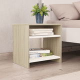 NNEVL Bedside Cabinets 2 pcs White and Sonoma Oak 40x30x40 cm Chipboard