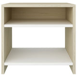 NNEVL Bedside Cabinets 2 pcs White and Sonoma Oak 40x30x40 cm Chipboard