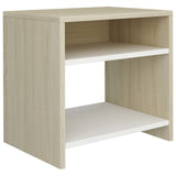 NNEVL Bedside Cabinets 2 pcs White and Sonoma Oak 40x30x40 cm Chipboard