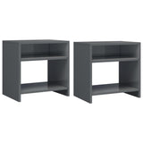 NNEVL Bedside Cabinets 2 pcs High Gloss Grey 40x30x40 cm Chipboard
