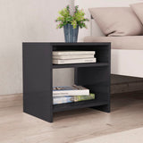 NNEVL Bedside Cabinets 2 pcs High Gloss Grey 40x30x40 cm Chipboard
