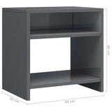 NNEVL Bedside Cabinets 2 pcs High Gloss Grey 40x30x40 cm Chipboard