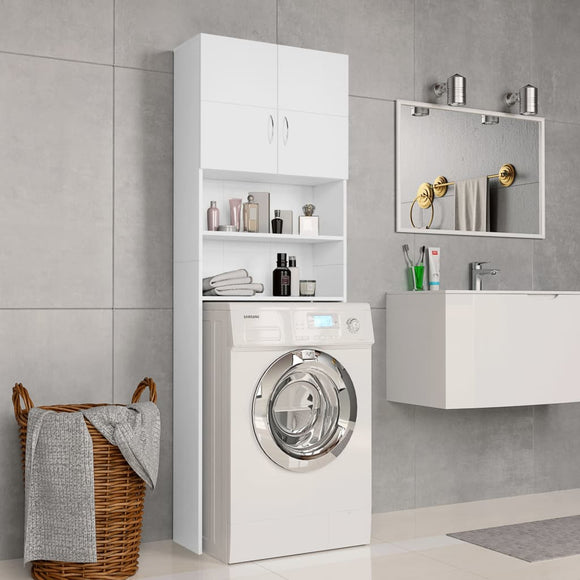 NNEVL Washing Machine Cabinet White 64x25.5x190 cm Chipboard
