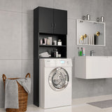 NNEVL Washing Machine Cabinet Black 64x25.5x190 cm Chipboard