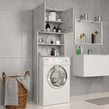 NNEVL Washing Machine Cabinet Concrete Grey 64x25.5x190 cm Chipboard