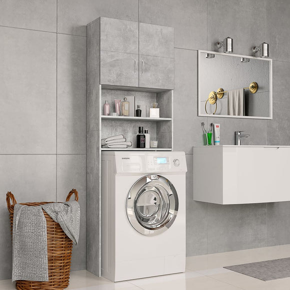 NNEVL Washing Machine Cabinet Concrete Grey 64x25.5x190 cm Chipboard