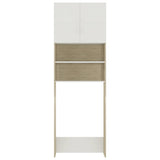 NNEVL Washing Machine Cabinet White and Sonoma Oak 64x25.5x190 cm Chipboard