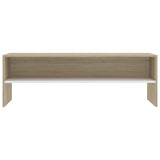 NNEVL TV Cabinet White and Sonoma Oak 120x40x40 cm Engineered Wood