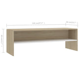 NNEVL TV Cabinet White and Sonoma Oak 120x40x40 cm Engineered Wood