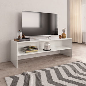 NNEVL TV Cabinet High Gloss White 120x40x40 cm Chipboard