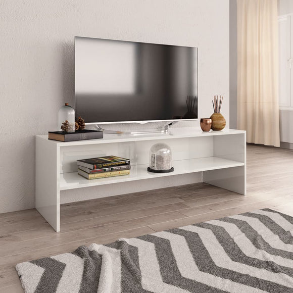 NNEVL TV Cabinet High Gloss White 120x40x40 cm Chipboard
