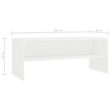 NNEVL TV Cabinet White 100x40x40 cm Chipboard