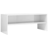 NNEVL TV Cabinet High Gloss White 100x40x40 cm Chipboard