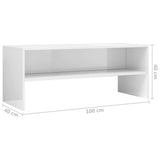 NNEVL TV Cabinet High Gloss White 100x40x40 cm Chipboard