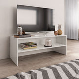NNEVL TV Cabinet High Gloss White 100x40x40 cm Chipboard