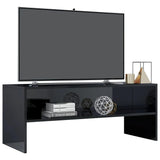 NNEVL TV Cabinet High Gloss Black 100x40x40 cm Chipboard