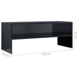 NNEVL TV Cabinet High Gloss Black 100x40x40 cm Chipboard