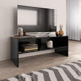 NNEVL TV Cabinet High Gloss Black 100x40x40 cm Chipboard