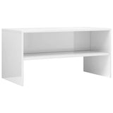 NNEVL TV Cabinet High Gloss White 80x40x40 cm Chipboard