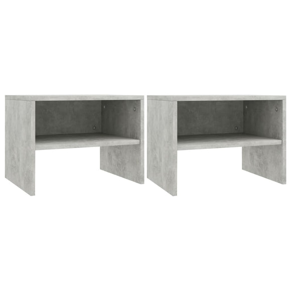 NNEVL Bedside Cabinets 2 pcs Concrete Grey 40x30x30 cm Chipboard