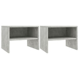 NNEVL Bedside Cabinets 2 pcs Concrete Grey 40x30x30 cm Chipboard