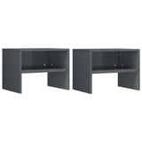 NNEVL Bedside Cabinets 2 pcs High Gloss Grey 40x30x30 cm Chipboard
