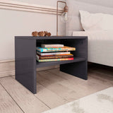 NNEVL Bedside Cabinets 2 pcs High Gloss Grey 40x30x30 cm Chipboard