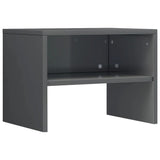 NNEVL Bedside Cabinets 2 pcs High Gloss Grey 40x30x30 cm Chipboard
