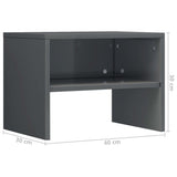 NNEVL Bedside Cabinets 2 pcs High Gloss Grey 40x30x30 cm Chipboard