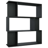 NNEVL Book Cabinet/Room Divider Black 80x24x96 cm Chipboard