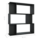 NNEVL Book Cabinet/Room Divider Black 80x24x96 cm Chipboard