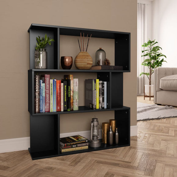 NNEVL Book Cabinet/Room Divider Black 80x24x96 cm Chipboard