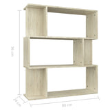 NNEVL Book Cabinet/Room Divider Sonoma Oak 80x24x96 cm Chipboard