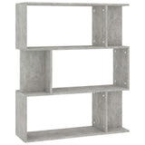 NNEVL Book Cabinet/Room Divider Concrete Grey 80x24x96 cm Engineered Wood