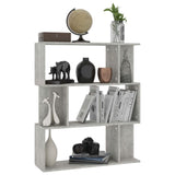 NNEVL Book Cabinet/Room Divider Concrete Grey 80x24x96 cm Engineered Wood