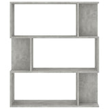 NNEVL Book Cabinet/Room Divider Concrete Grey 80x24x96 cm Engineered Wood