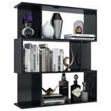 NNEVL Book Cabinet/Room Divider High Gloss Black 80x24x96 cm Chipboard