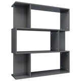 NNEVL Book Cabinet/Room Divider High Gloss Grey 80x24x96 cm Chipboard
