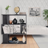 NNEVL Book Cabinet/Room Divider High Gloss Grey 80x24x96 cm Chipboard
