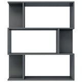 NNEVL Book Cabinet/Room Divider High Gloss Grey 80x24x96 cm Chipboard
