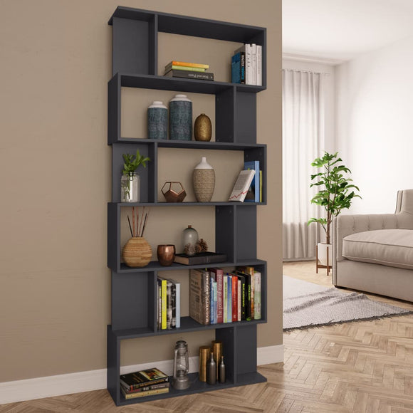NNEVL Book Cabinet/Room Divider Grey 80x24x192 cm Chipboard